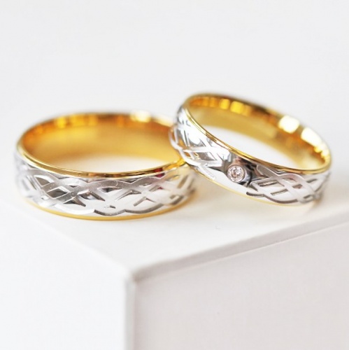 Cyril Colour GW - snubní prsteny z bílého a žlutého zlata