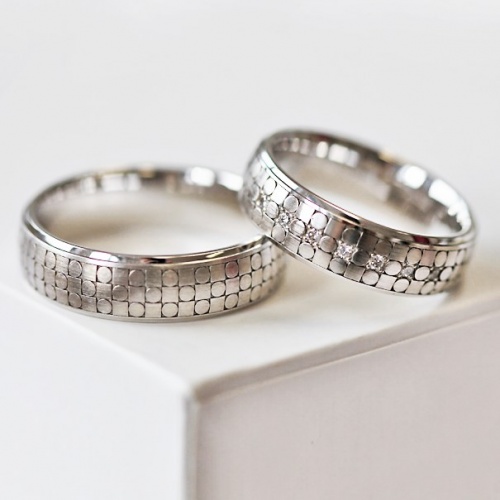Keri White-snubní prsteny z bílého zlata