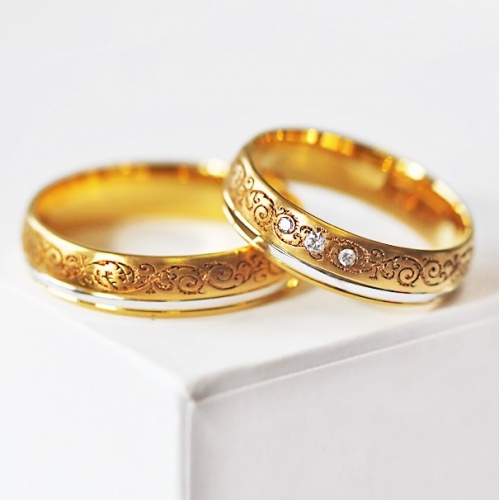 Zander Colour GW - snubní prsteny z bílého a žlutého zlata