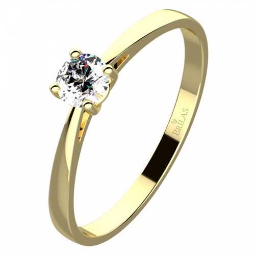 Leona G Briliant  - zásnubní prsten ze žlutého zlata 