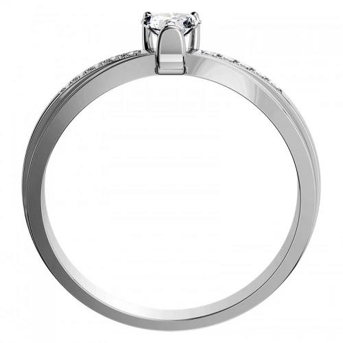 Viktorie White  - prsten z bílého zlata 