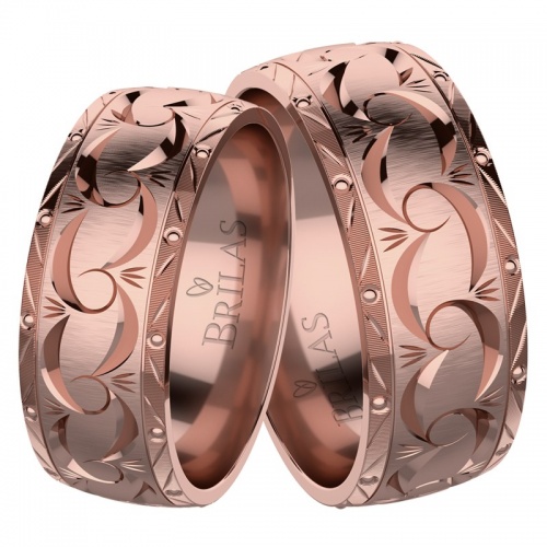 Damon Red - snubní prsteny z růžového zlata