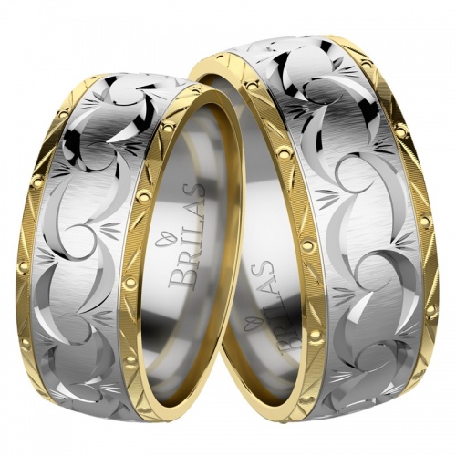Damon Colour WG-snubní prsteny z bílého a žlutého zlata