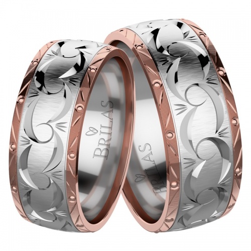 Damon Colour WR - snubní prsteny z bílého a růžového zlata