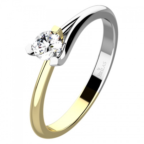 Polina Colour GW Briliant  - prsten z bílého a žlutého zlata