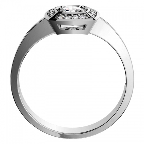Miron White  - okázalý zásnubní prsten z bílého zlata 