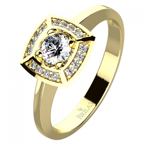 Miron Gold - okázalý zásnubní prsten ze žlutého zlata 