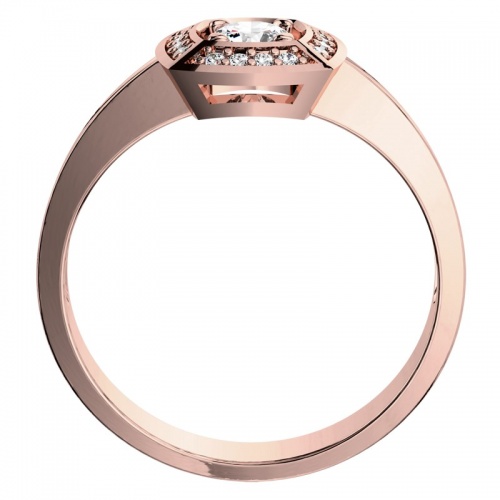 Miron Red - okázalý zásnubní prsten z růžového zlata 