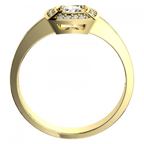 Miron Gold Briliant - okázalý zásnubní prsten ze žlutého zlata 