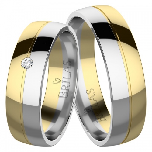 Piper Colour GW - snubní prsteny z bílého a žlutého zlata