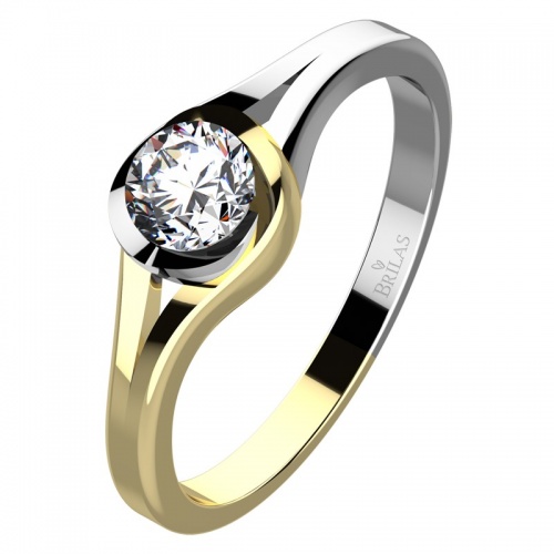 Karma Colour GW - zásnubní prsten ve žlutém a bílém zlatě