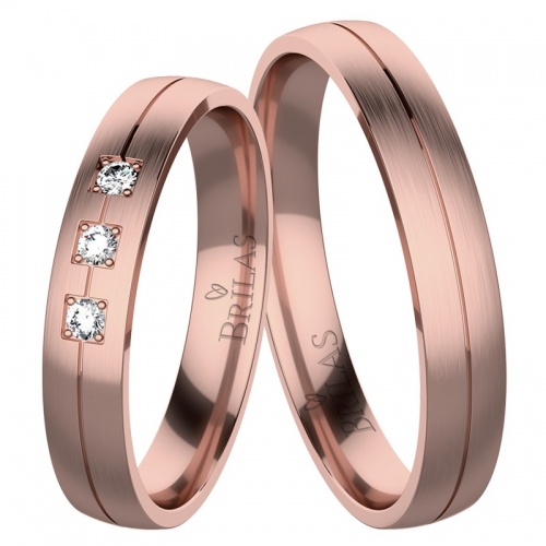 Haven Red  - snubní prsteny z růžového zlata 