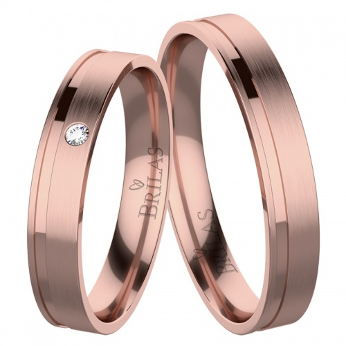 Kristen Red - snubní prsteny z růžového zlata 