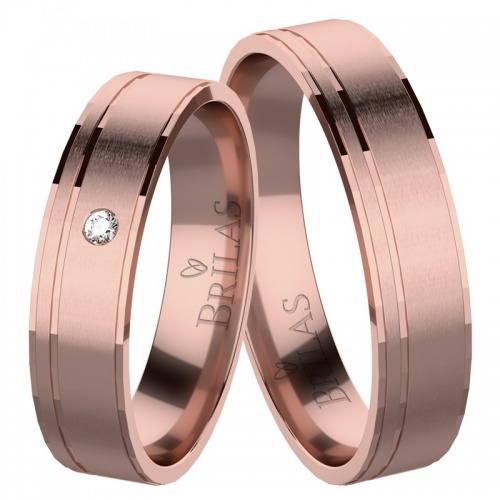 Alma Red - snubní prsteny z růžového zlata 