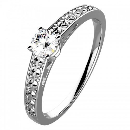 Milena White Briliant - zásnubní prsten z bílého zlata 