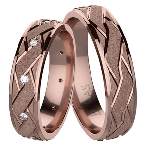 Kora Red - snubní prsteny z červeného zlata 