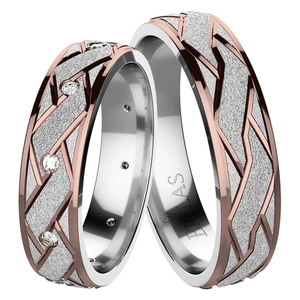 Kora Colour RW - snubní prsteny z červeného a bílého zlata