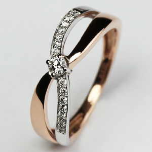 Arman Colour RW Briliant - zásnubní prsten z bílého a růžového zlata