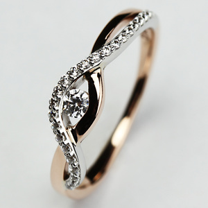 Anika Colour RW - zásnubní prsten z bílého a růžového zlata