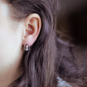 Ivica S White Topaz - stříbrné náušnice s bílým topazem