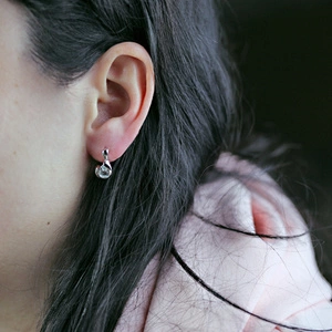 Bibiana S White Topaz - stříbrné náušnice s bílým topazem