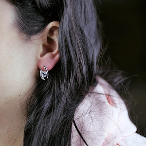 Bojana S White Topaz - stříbrné náušnice s bílým topazem