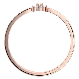 Dike Red - prsten z růžového zlata ve tvaru kytičky