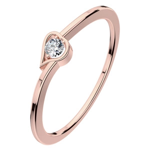 Hypnos Red - zásnubní prsten se srdcem z červeného zlata