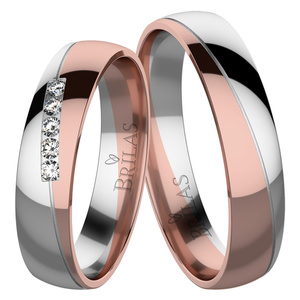 Enrica Colour RW - snubní prsteny z kombinovaného zlata