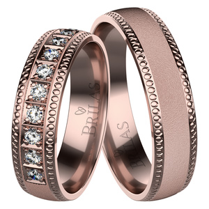 Erasmus Red - snubní prsteny z růžového zlata