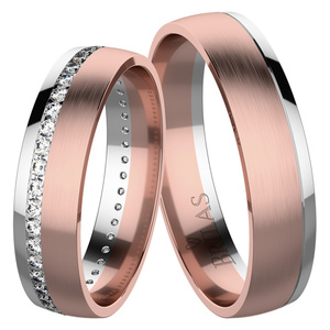 Desirat Colour RW - snubní prsteny z červeného a bílého zlata