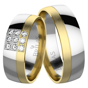 Oria Colour GW-snubní prsteny z bílého a žlutého zlata