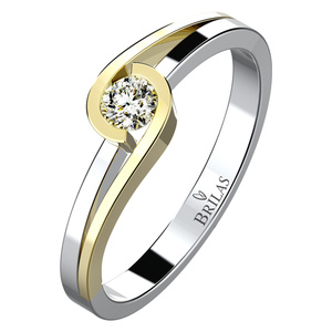 Selina Colour GW Briliant - zásnubní prsten z bílého a žlutého zlata