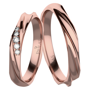 Bristol Red - snubní prsteny z růžového zlata