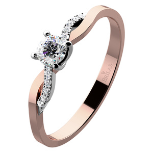 Danika Colour RW Briliant - zásnubní prsten z bílého a červeného zlata