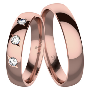 Arista Red - snubní prsteny z růžového zlata