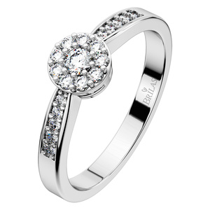 Růženka Princess W Briliant - zásnubní prsten z bílého zlata