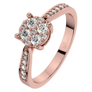 Zlata Princess R Briliant - zásnubní prsten z růžového zlata