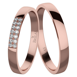 Lacerta Red - snubní prsteny z růžového zlata