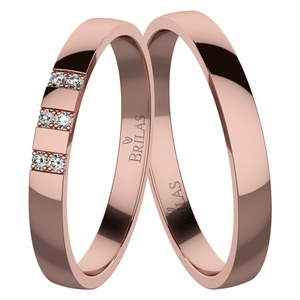 Sagita Red - snubní prsteny z růžového zlata