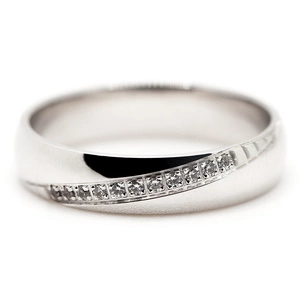 Salme White  - žářivé snubní prstýnky z bílého zlata 