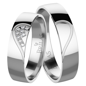 Fobos White - snubní prsteny z bílého zlata