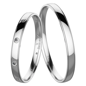 Fade White  - snubní prsteny z bílého zlata