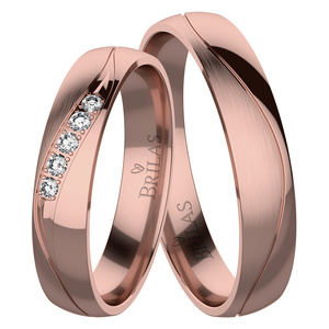 Jitra Red - snubní prsteny z růžového zlata