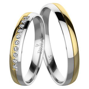 Laduše Colour GW-snubní prsteny ze žlutého a bílého zlata