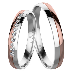 Laduše Colour RW - snubní prsteny z růžového a bílého zlata