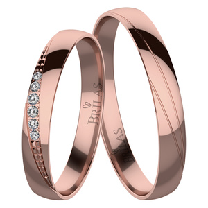 Marla Red - snubní prsteny z růžového zlata