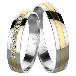 Dragana Colour GW - snubní prsteny ze žlutého a bílého zlata