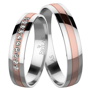 Dragana Colour RW - snubní prsteny z růžového a bílého zlata
