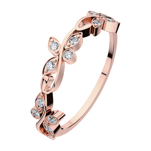 Jarilo R Briliant  - prsten s motýlky z růžového zlata